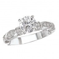 Peg Head Semi-Mount Diamond Ring