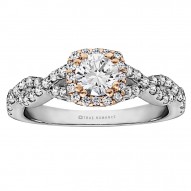 Round Cut Halo Diamond Infinity Engagement Ring